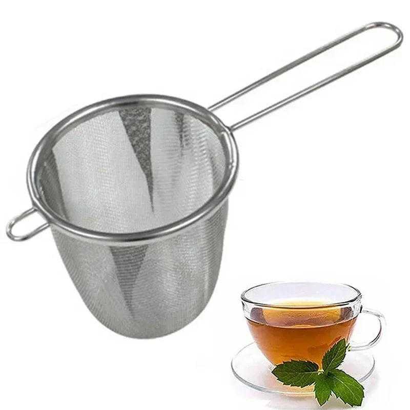 Hemasa 2Pcs Tea Infuser With Handle Stainless Steel Coffee Flour Tea Leaf Filter Reusable Strainer