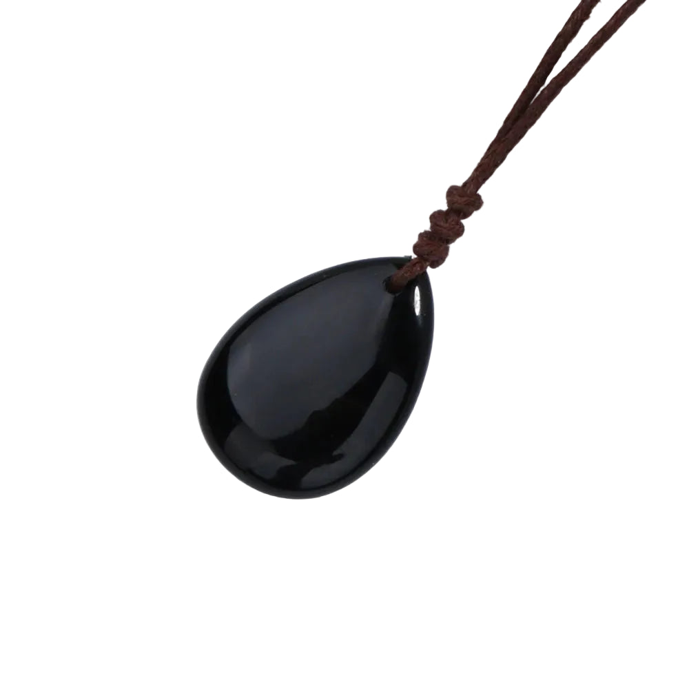 Hemasa  Fashion Adjustable Natural Stone Water Drop Pendant Necklace for Men Women Tiger Eye Stone Necklace Man Jewelry