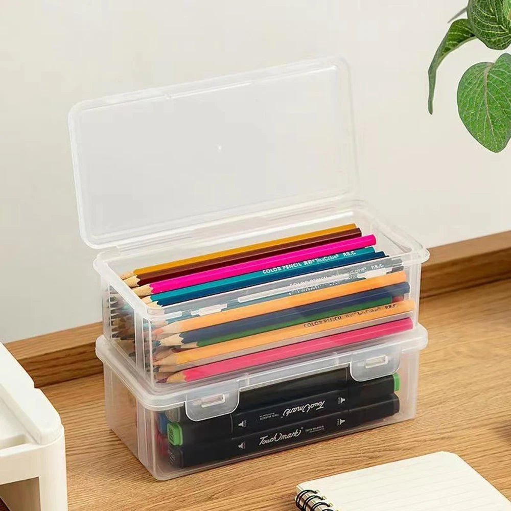 Tejesa 3/6pcs Transparent Pencil Cases/ Sketccil Case Storage Case Art Student Pencil Case/School Office Supplies