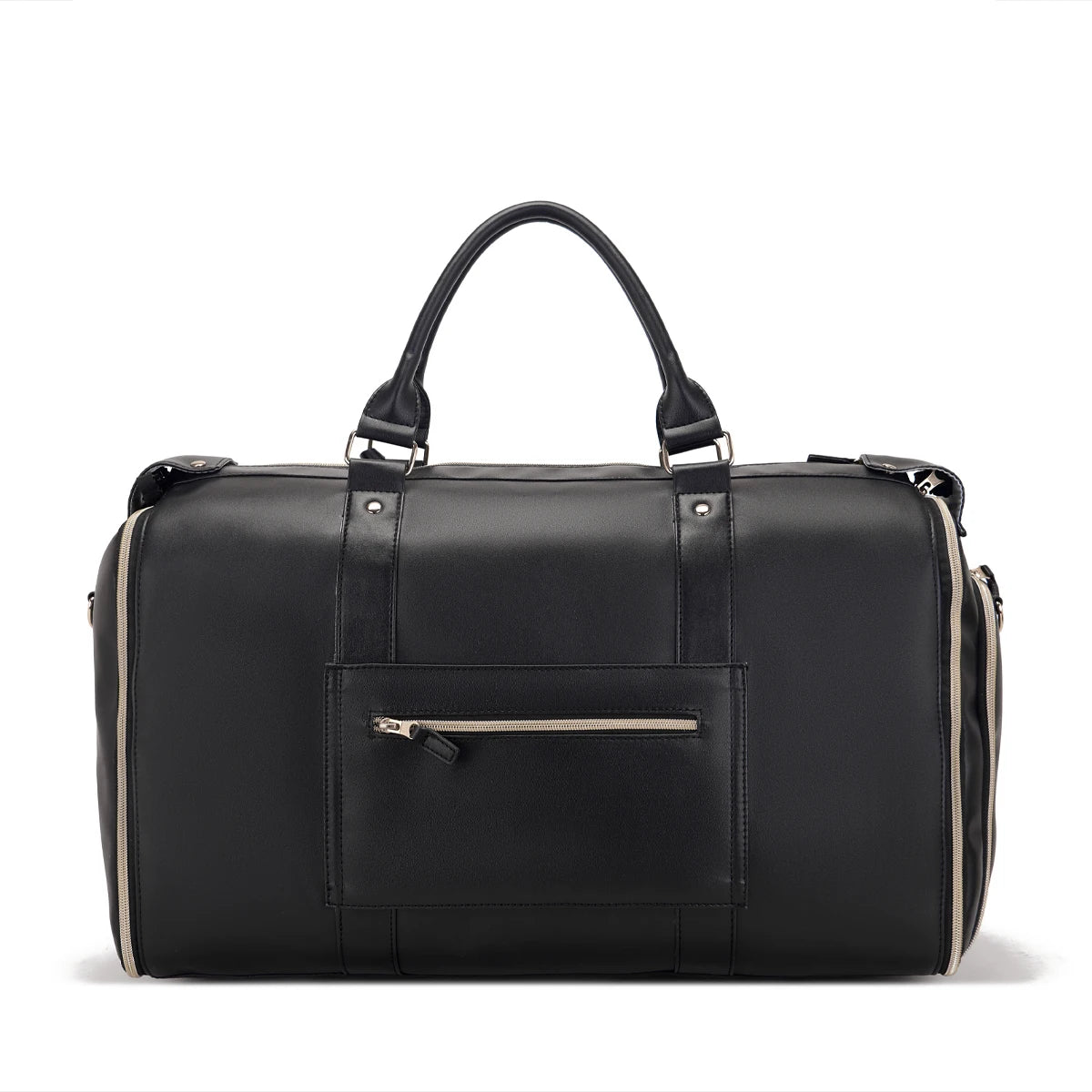 Fabric solid color striped foldable and expandable multifunctional travel bag