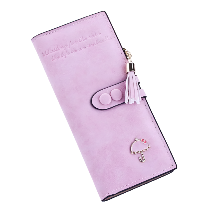 Hemasa Women Wallet Lady Clutch Leather Frosted Tassel Female Wallets Long Length Card Holder