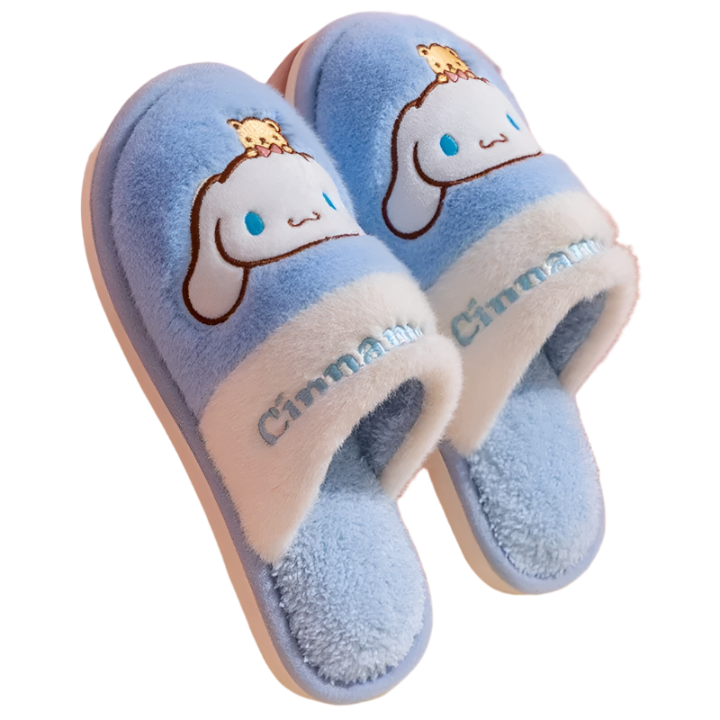 Hemasa Hello Kitty Plush Slippers   Warm Winter Indoor Slippers Flat Casual Non-slip Girl Christmas Gift