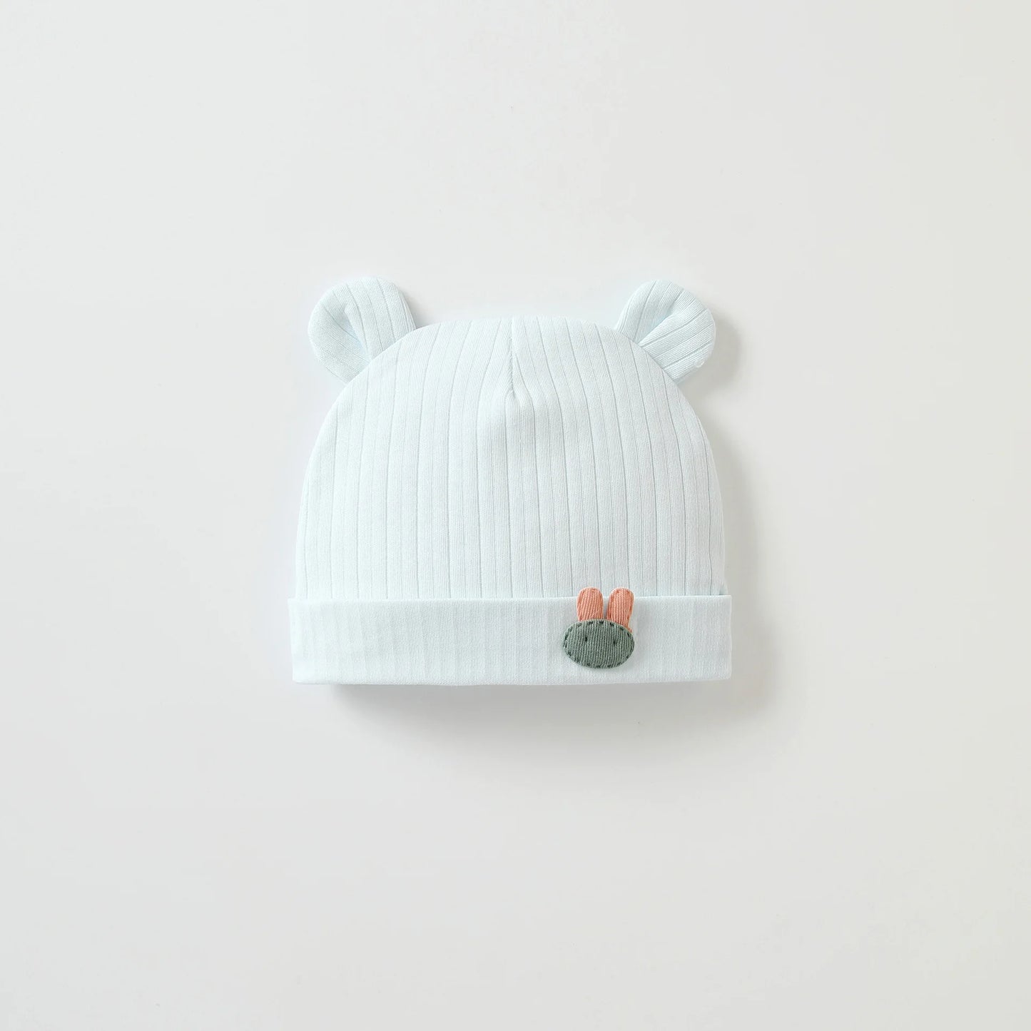 Tejesa 3Pcs Soft Infant Beanies Caps/ Baby Hats /Cartoon Bear Boneless Muslin Hat