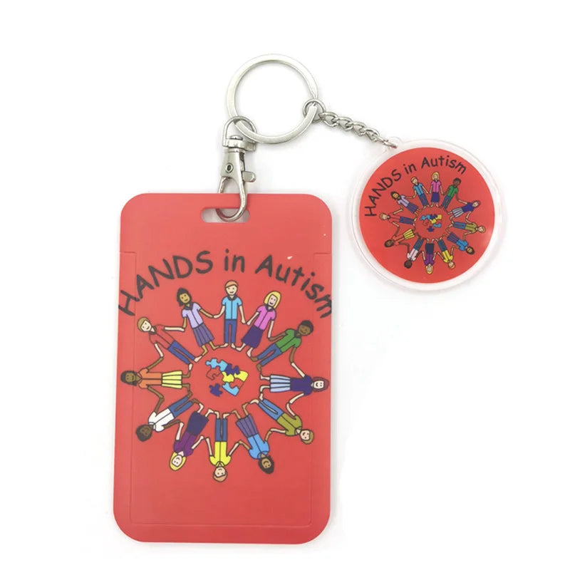 Autism Pattern Anime Lanyard Badge Holder ID Card Lanyards Mobile Phone Rope Key Lanyard Neck Straps Keychain Key Ring