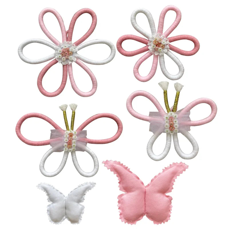 Hemasa  Macrame Daisy Flower Ornament Wall Hanging/ Girls Bedroom Decoration/ Boho Baby Kids Room Woven Butterfly Hanging Pendant