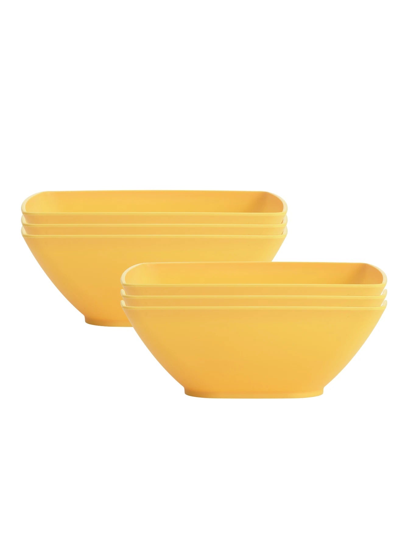 Tejesa 6pcs Large size plastic square bowls reusable household plastic tableware can be used for soup noodles oatmeal salad