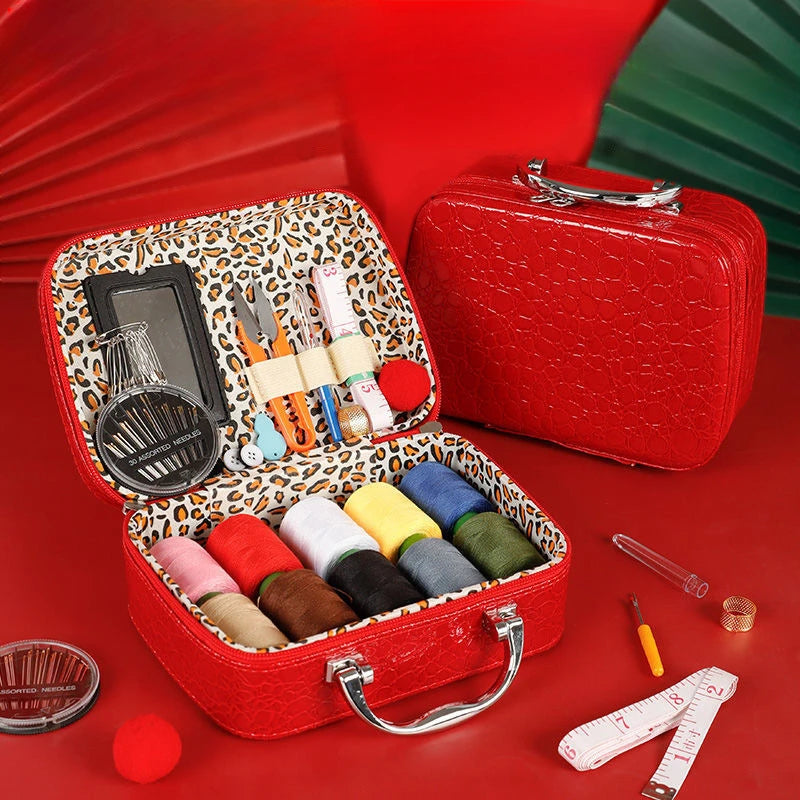 Heamsa Light Luxury Boutique Sewing Box Sewing Set Household Sewing Tool Kit Sewing Supplies Portable Storage Box
