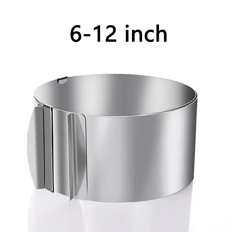 Adjustable Mousse Ring Set Round Square Stainless Steel Cake Baking Mold Birthday Wedding Cake Decorating Tools