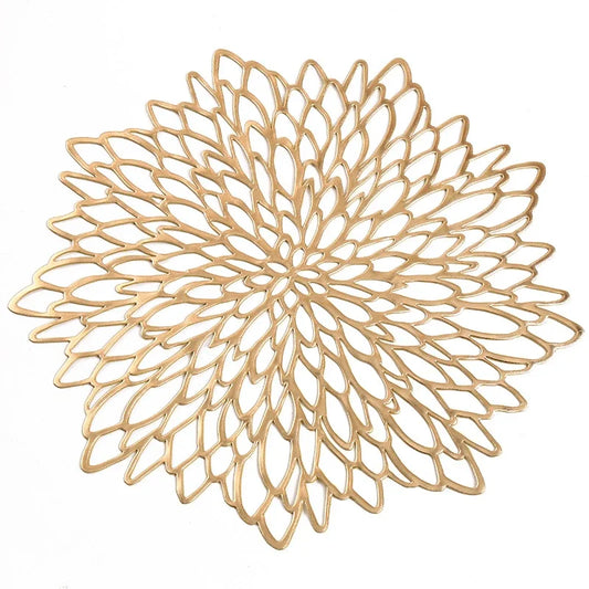 Hemasa Table Decoration Mats in Hibiscus Flower Shape  PVC Placemat (Set of 6)