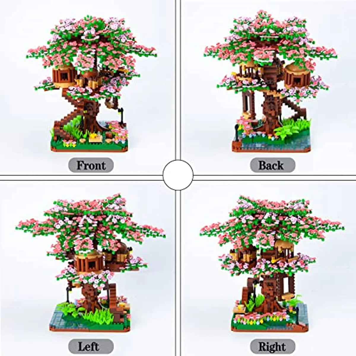 Cherry Blossom Treehouse Bonsai Tree Building Blocks Set Sakura Botanical Collection Building Set for Adults  Teens Home Decor