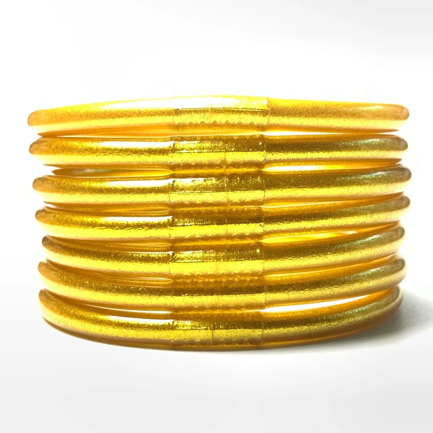 Tejesa 65mm 7pcs/set Buddhist Bracelet Jelly Silicone Bracelets Bangle for Women Upgraded Metallic Texture Bracelet for Women