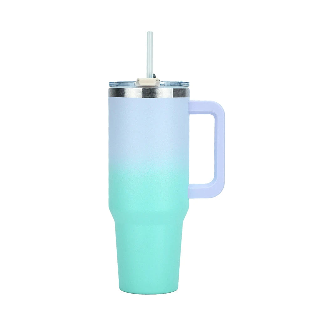 Hemasa 30OZ/ 40OZ Stainless Steel Thermos Bottle Large Insulated Cup Tumbler with Handle Straw Portable Sports Kettle Travel Car Ice Cup