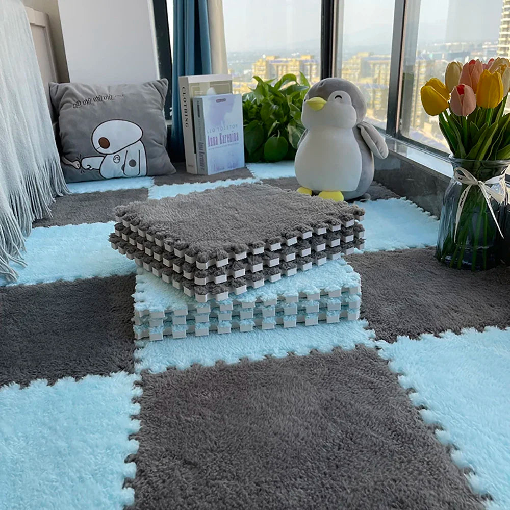 Hemasa Soft Plush Children's Mat Baby Toys Eva Foam Puzzle Carpet Warm Children Play Mats Interlocking Rugs Infant Carpet 30*30*1cm