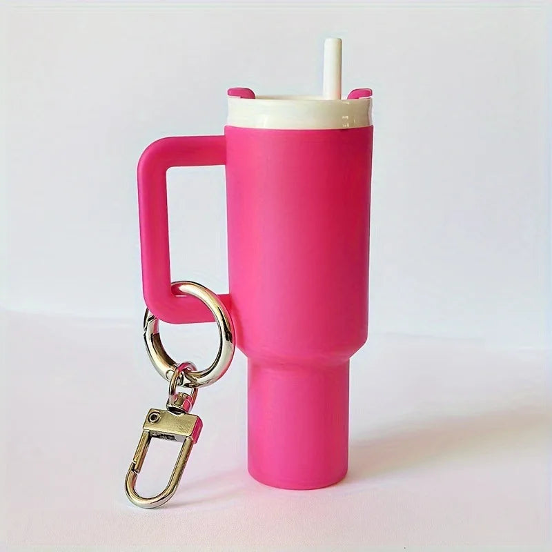 Mini Cup Keychain Keychain for Lip Balm Cute Tumbler Key Ring Handbag Charms Key Ring for Stanley Water Bottle Accessories