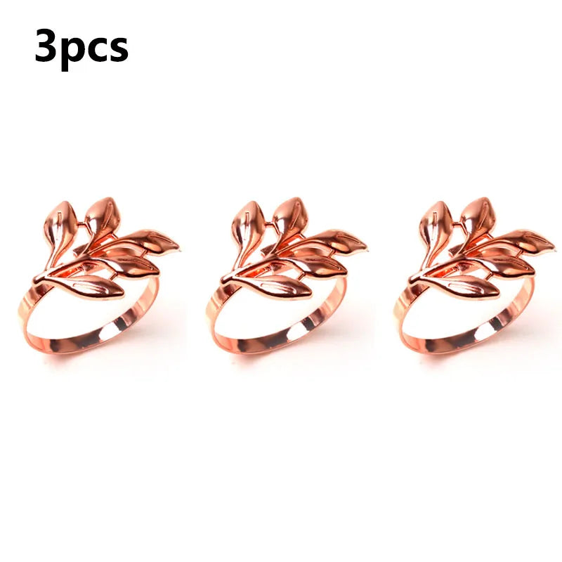 Hemasa 12Pcs Leaf Napkin Rings  for Christmas /Thanksgiving /Wedding /Dinnig Table Decoration