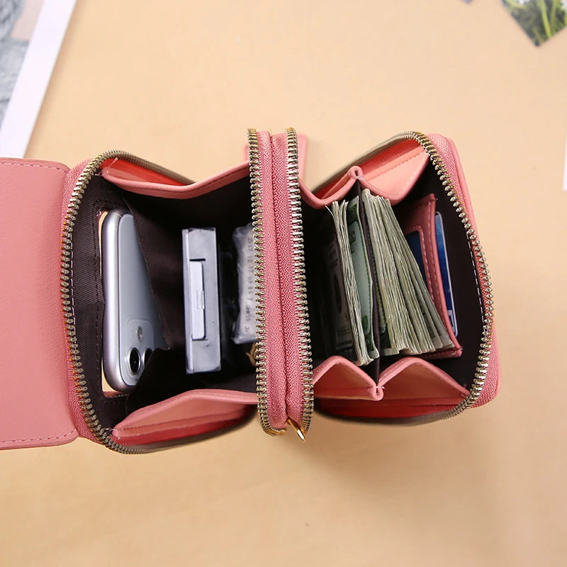 Hemasa  Girls Women Bags Soft Leather Wallets /Touch Screen Smartphone/ Cell Phone Purse Crossbody Shoulder Strap Handbag for Lady