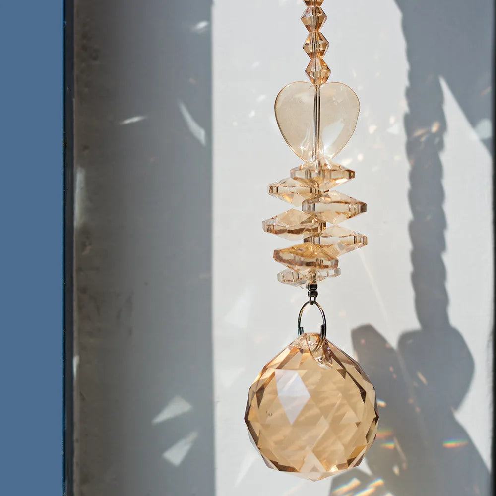 Sun Catchers With Crystals, Hanging Crystals Suncatchers For Windows, Colored Crystals Prisms  Pendant Suncatchers Beads