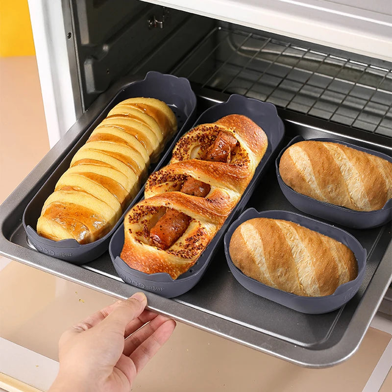 Tejesa 4Pcs Baking Mold Loaf Pan Heat Resistant Toast Bread Mould