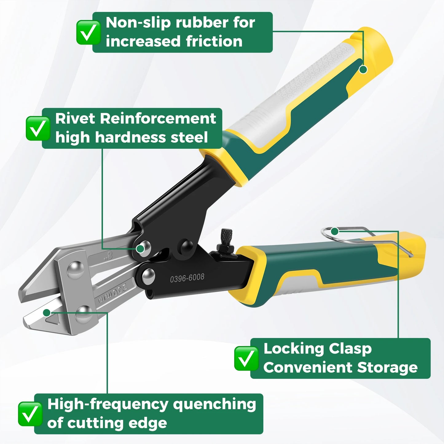 Mini Bolt Cutter 8 Inch Heavy Duty CVS Wire Cable Cutter Labor Saving Bolt Cutter for Wire Cables Chains Scissors Clippers Tool