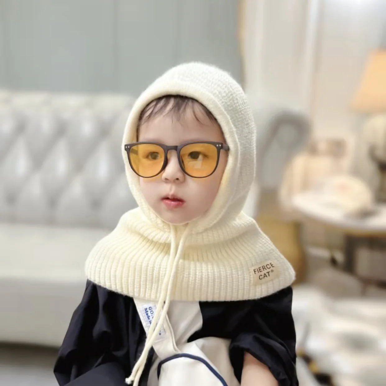 Winter Children Knitted Balaclava Beanie Hats Baby Girls and Boys Warm Hat for Kids