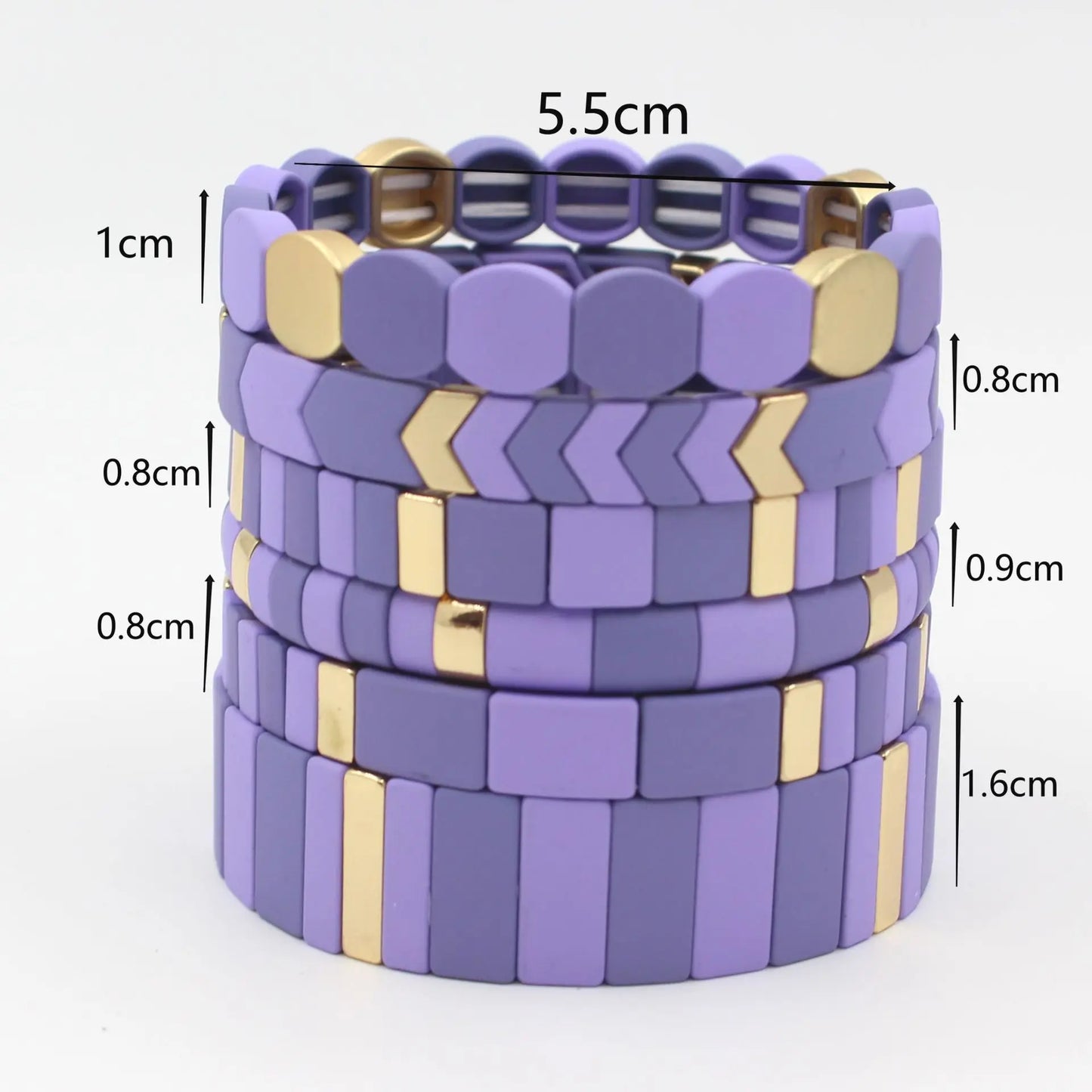 Bohemian Fashion Enamel Beads Ladies Bracelet Bangle Purple Frosted Paint Autumn and Winter Cold Wind Series Original Design