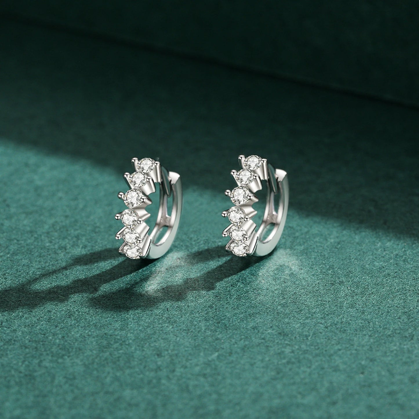 Modian Real 925 Sterling Silver Dazzling Elegant Fashion Multiple Diamonds Hoop Earrings For Women Wedding Statement Jewelry