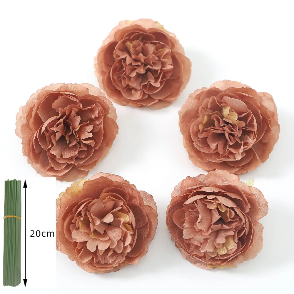 5/10Pcs Rose Artificial Flowers Bouquet Silk Fake Flower for Home Decor Garden Wedding Bride Decoration Outdoor Vase Ornament