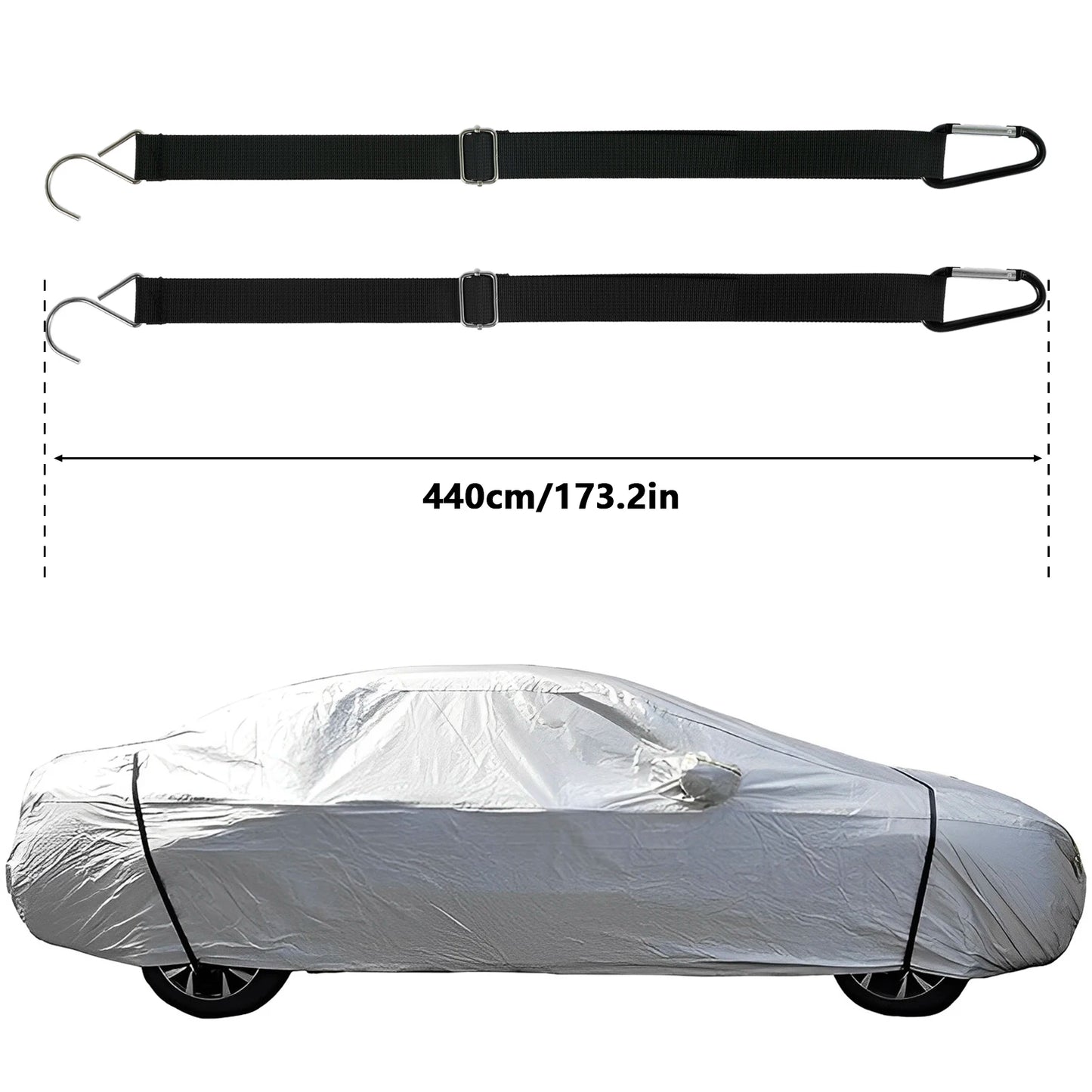 Tejesa 8/2Pcs Car Cover Windproof Belt Nylon Adjustable Car Hood Safety Protectio Belt Car Clothe Gust Fix Belt Car Hood Windproof Rope