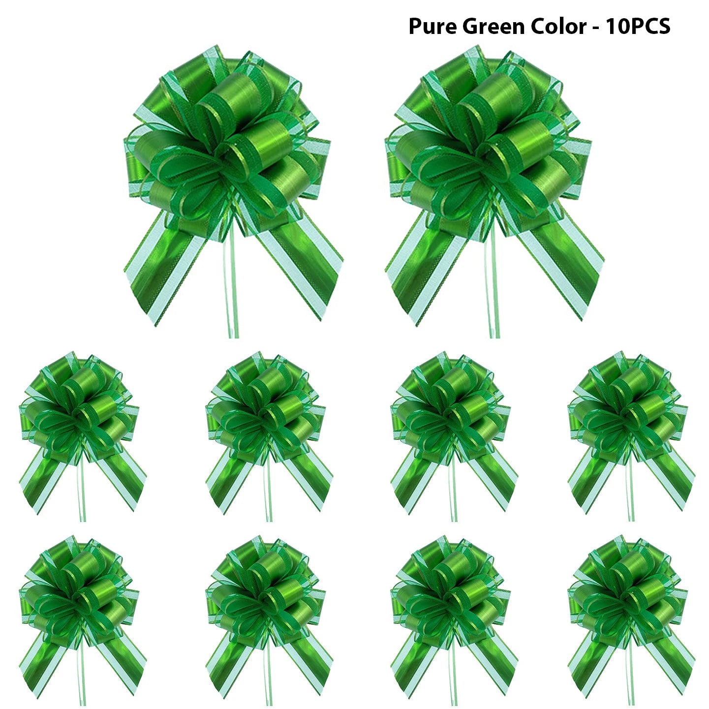 10PCS Pull Bow Large 6 Inch Organza Gift Wrapping Pull String Bows with Ribbon for Easter Presents Wedding Gift Basket Wrapping