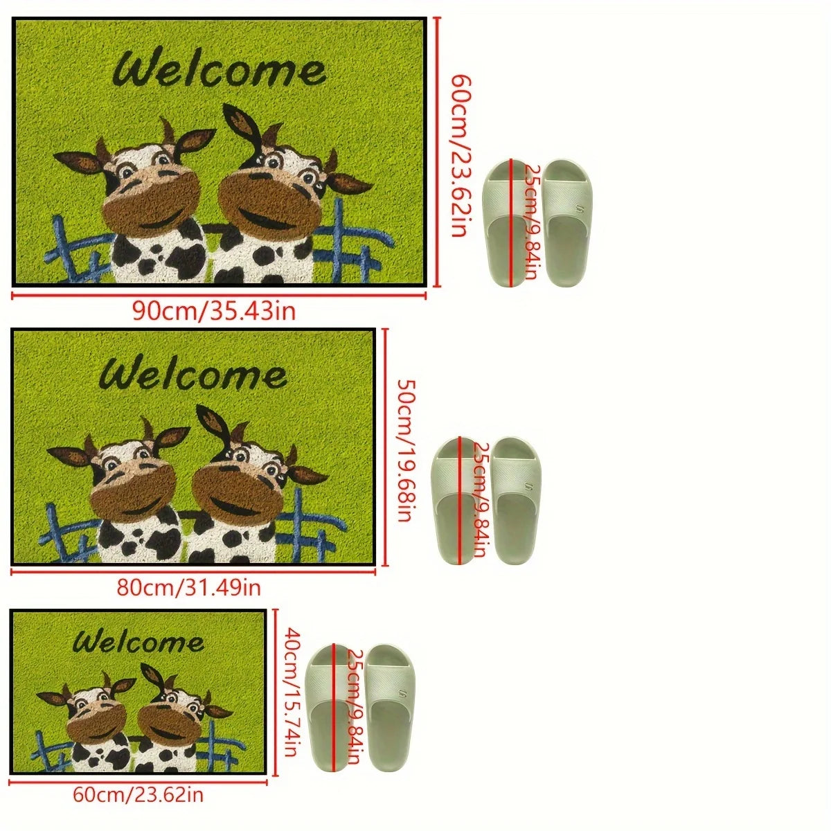 Tejesa  Small Chrysanthemum Carpet Cow Green Doormat /Welcome Mat Outdoor Carpet Rug For Bedroom Living Room Carpet Washable Home