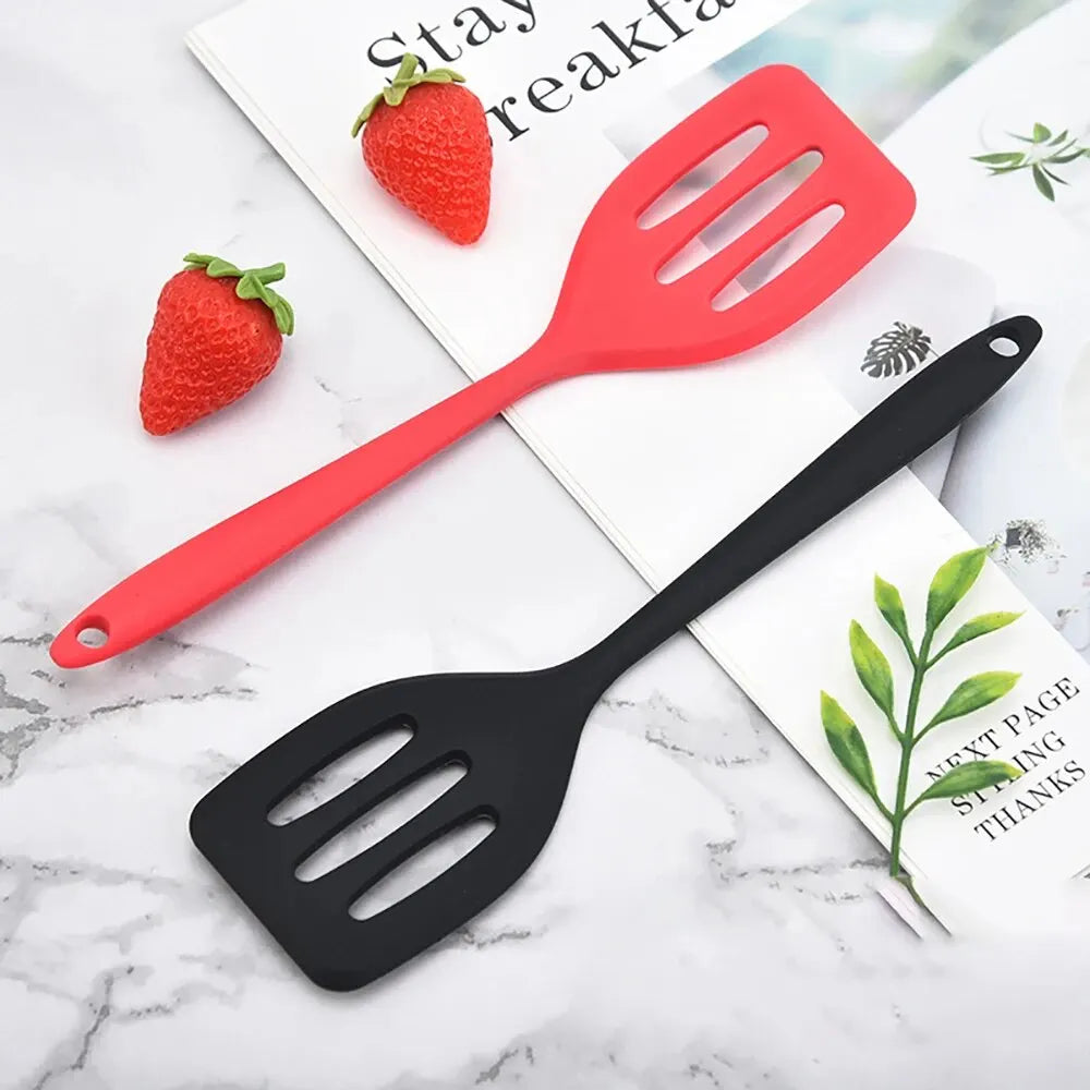 Hemasa 3Pcs Small Silicone Heat-resistant and Non Stick  Frying  pan Spatula Flat Bottom Pan Spatulas
