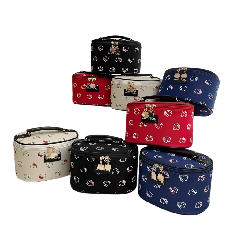 Hemasa 2PCs  Cosmetic Bag Makeup Case Wash Bags Women Bags Make Up Pouch Hello Kitty bag