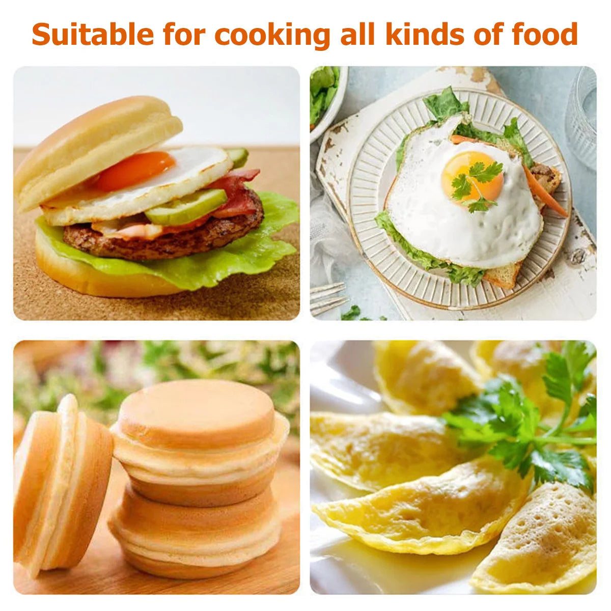 4 Holes Egg Frying Pan Non-Stick Pancake Pans Breakfast Cookware Fried Egg Pan for Gas Stove Induction Cooker Kitchen Utensils