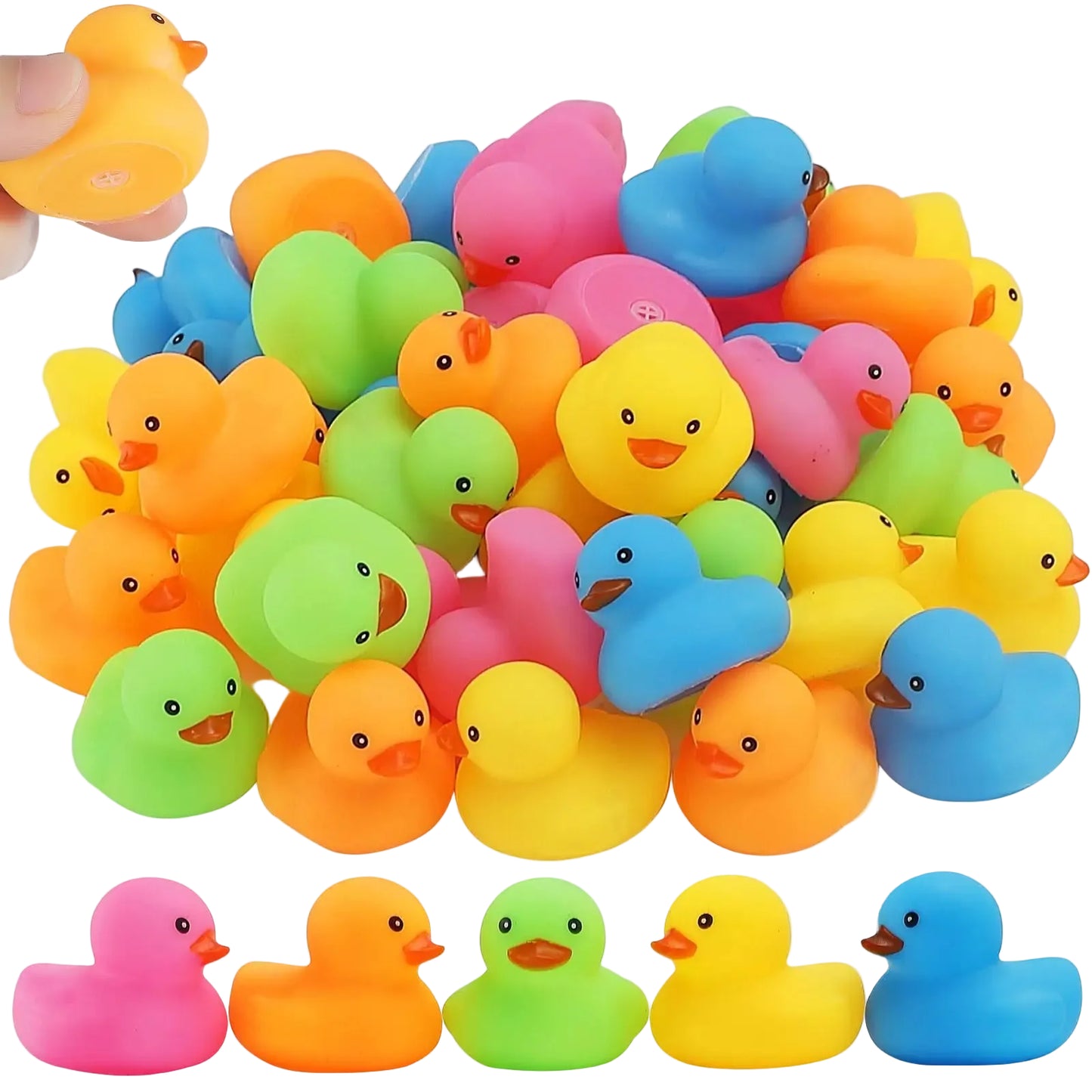 Tejesa 50/100/150Pcs Mini Rubber Duck  Multicolor Bath Ducks Bulk Float Duck Toy for Shower Birthday Party Favors Gift Classroom