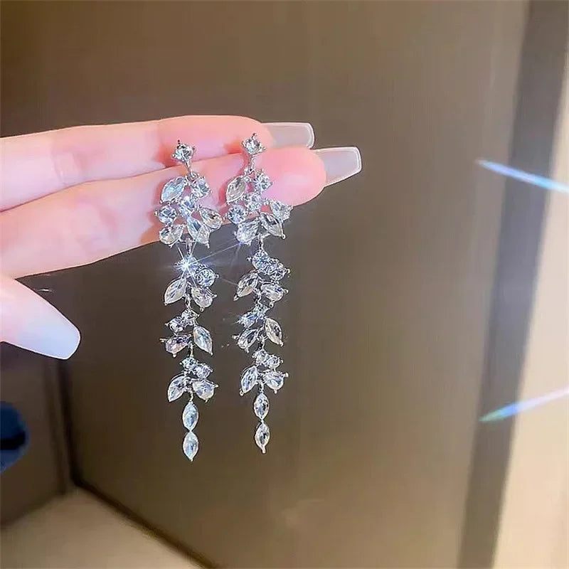 Hemasa Crystal Zircon Long Earrings for Women