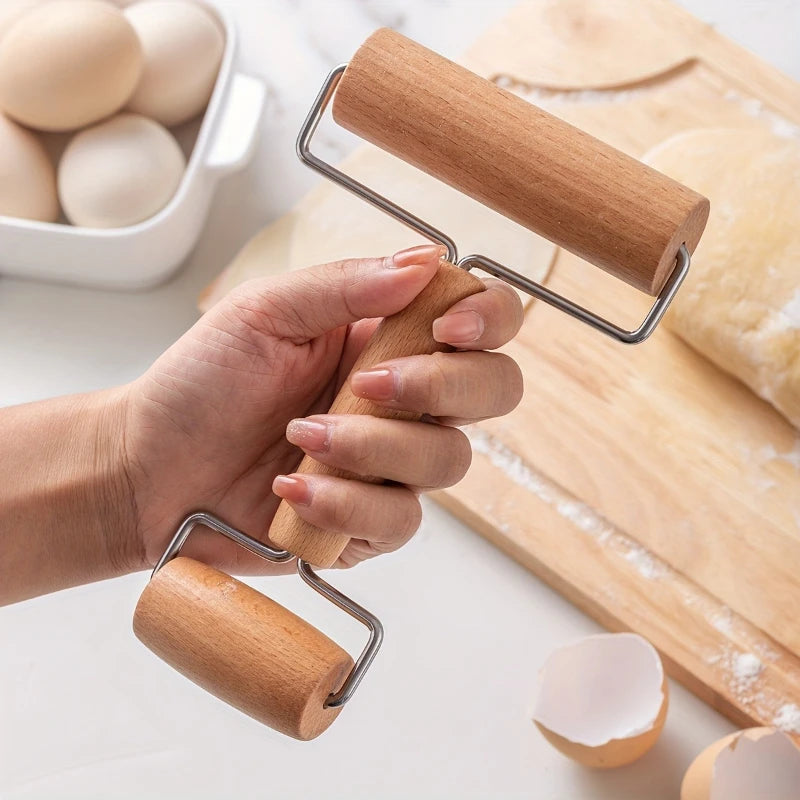 Tejesa Double-Head Dough Roller/ Wooden Rolling Pin /Nonstick French Fondant Flour Pie Cookie Pastry Pizza Roller