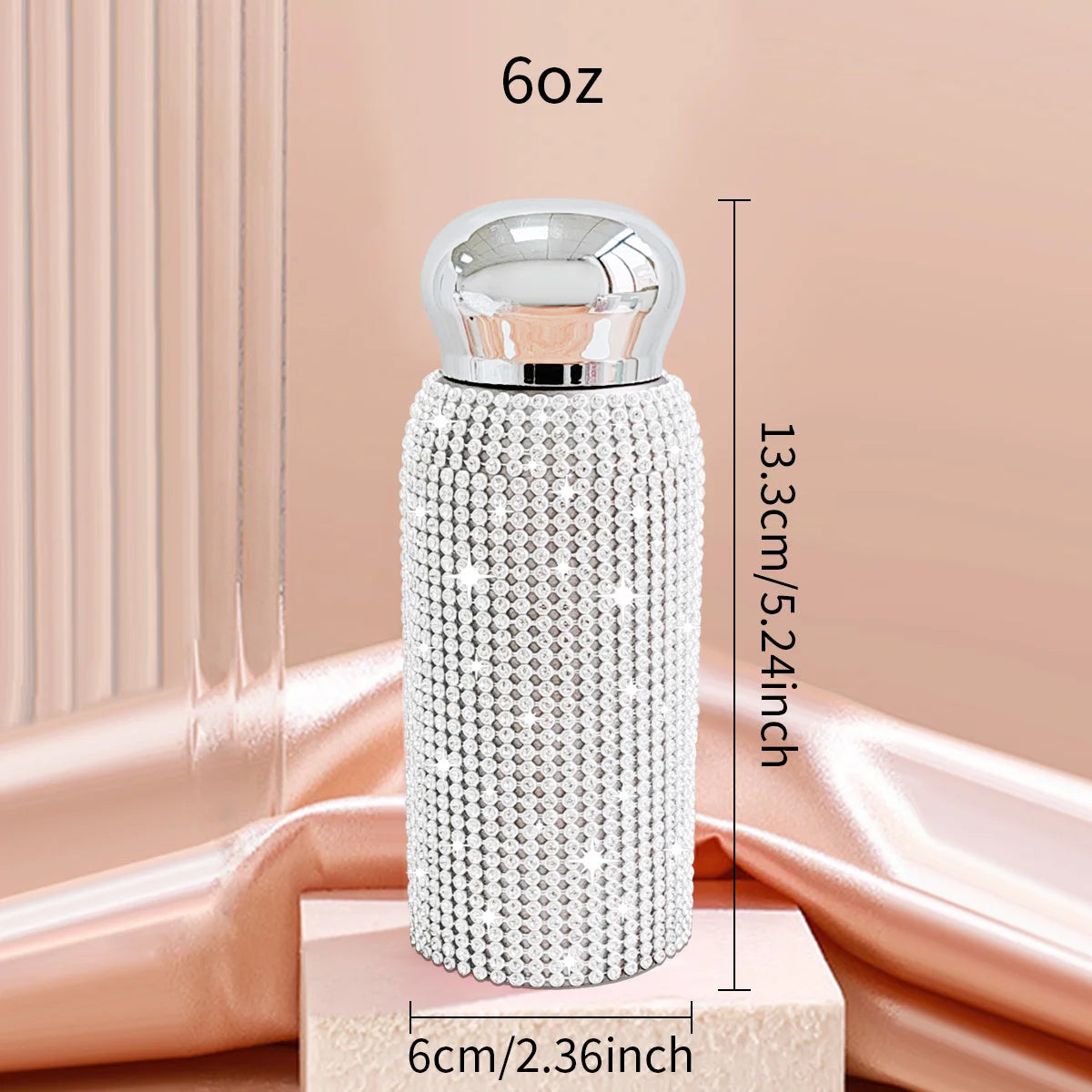 6oz Shine Insulation Cup Sparkling Stainless Steel Liner Coffee Vacuum Cup Flask Gift Portable Pocket Cup