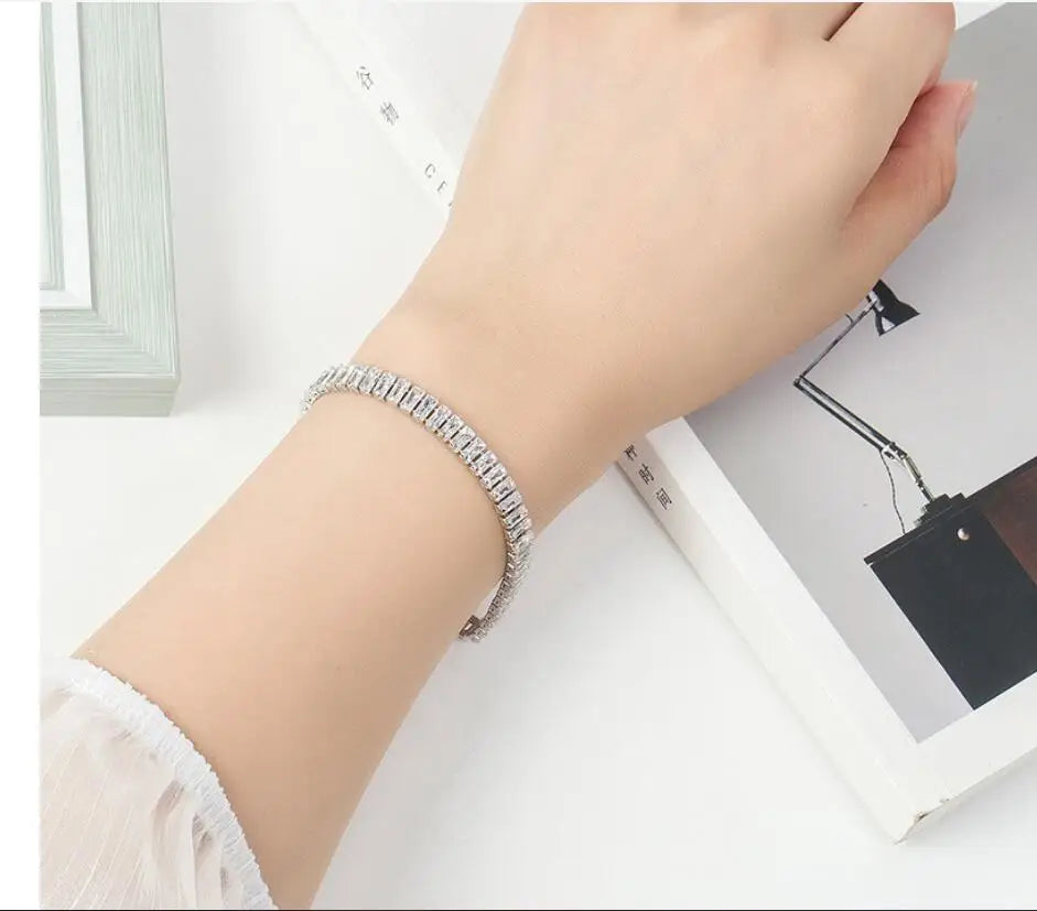 Hemasa 925 Sterling Silver Zircon Crystal Jewelry For Women /Girls