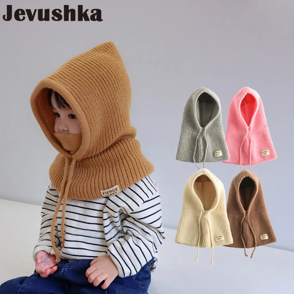 Winter Children Knitted Balaclava Beanie Hats Baby Girls and Boys Warm Hat for Kids