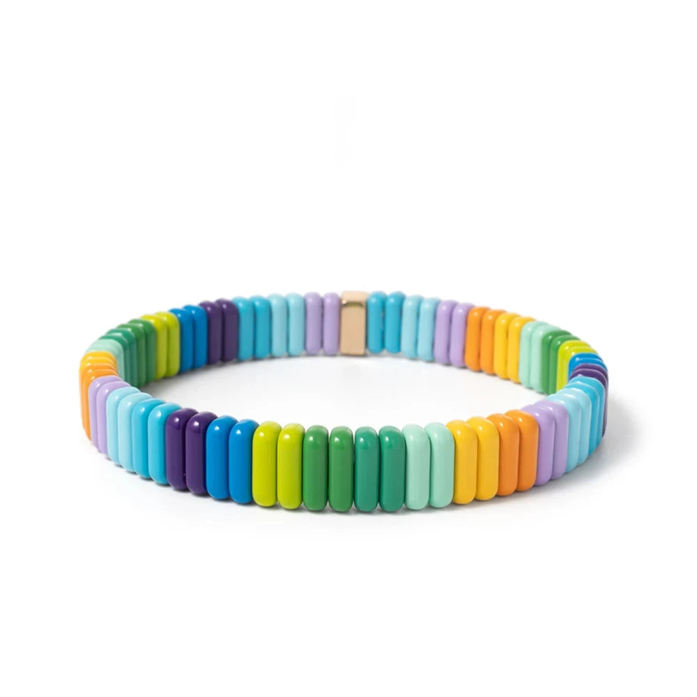 Tejesa  2X8MM Colorful  Rectangle Tile Beads Bracelets for women/Girls