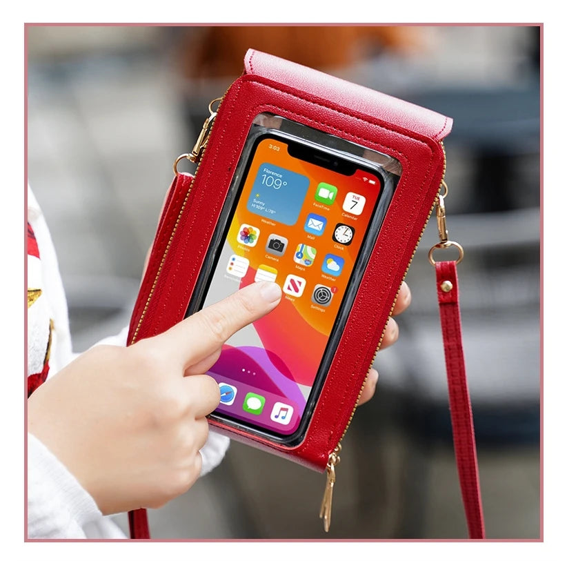 Hemasa  Touch Screen Lock Cell Phone Bag/ Women's Mobile Phone Card Holder Crossbody Shoulder Bag