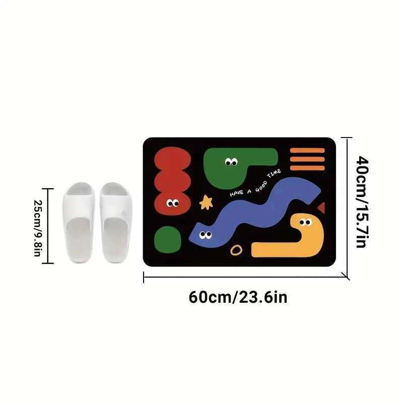 Tejesa  Happy Dopamine Diatomite Floor Mat - Absorbent, Slip-Resistant And Easy-To-Clean Entrance Mat