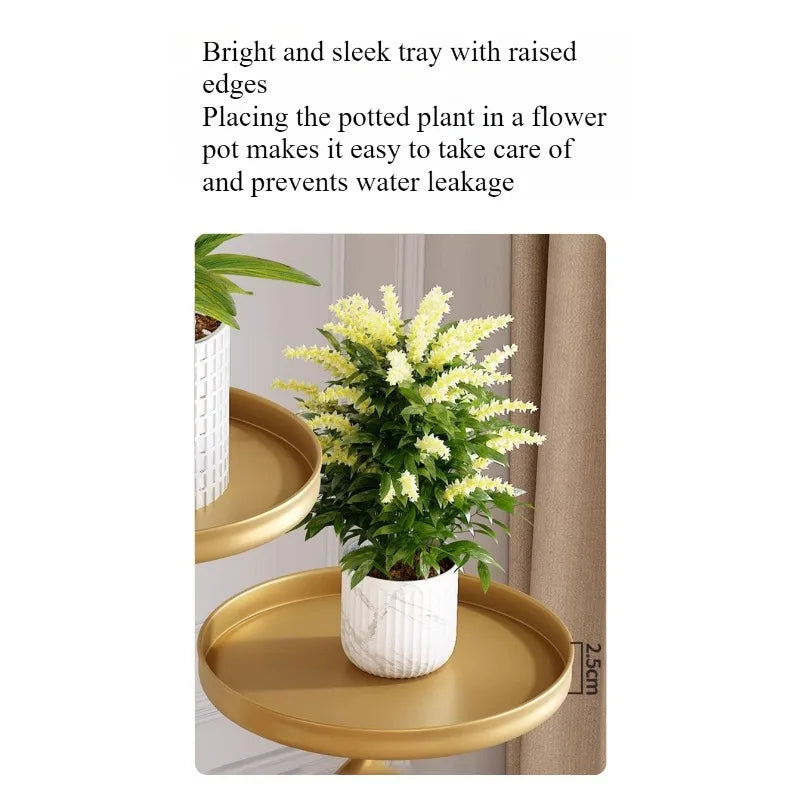 Wrought iron flower stand Plant stand Indoor living room Balcony Flower pot Green Luo stand Movable multi-layer metal flower