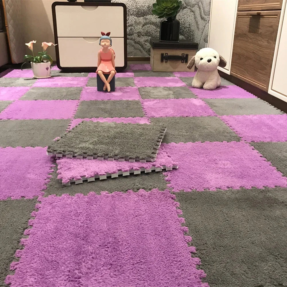Hemasa Soft Plush Children's Mat Baby Toys Eva Foam Puzzle Carpet Warm Children Play Mats Interlocking Rugs Infant Carpet 30*30*1cm