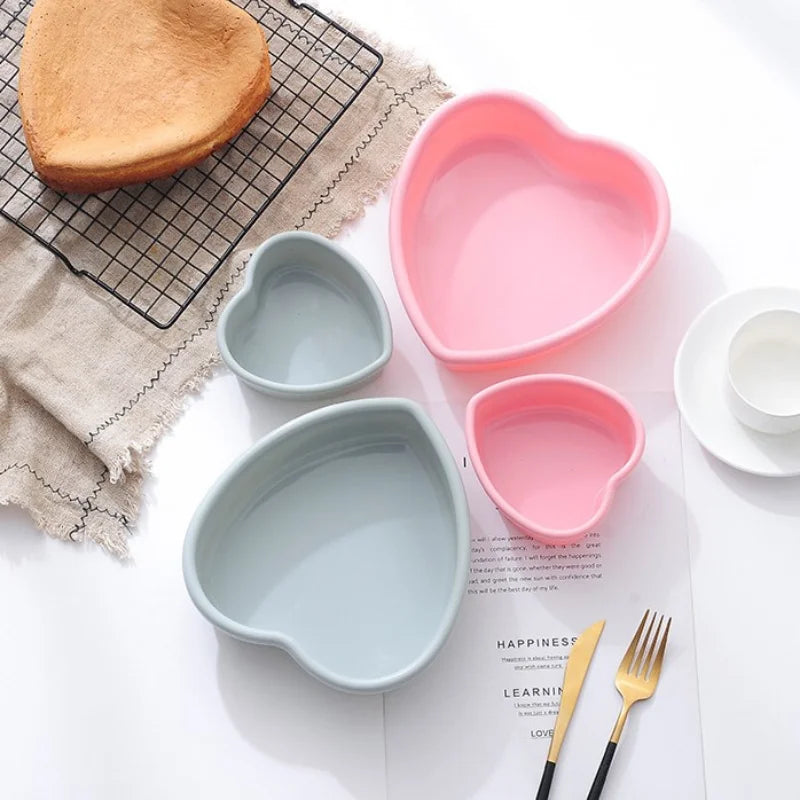 Multi-size Heart Silicone Cake Mold DIY Love Layered Baking Pan Chocolate Candy Jelly Ice Mould Cute Gift Soap Candle Making Set