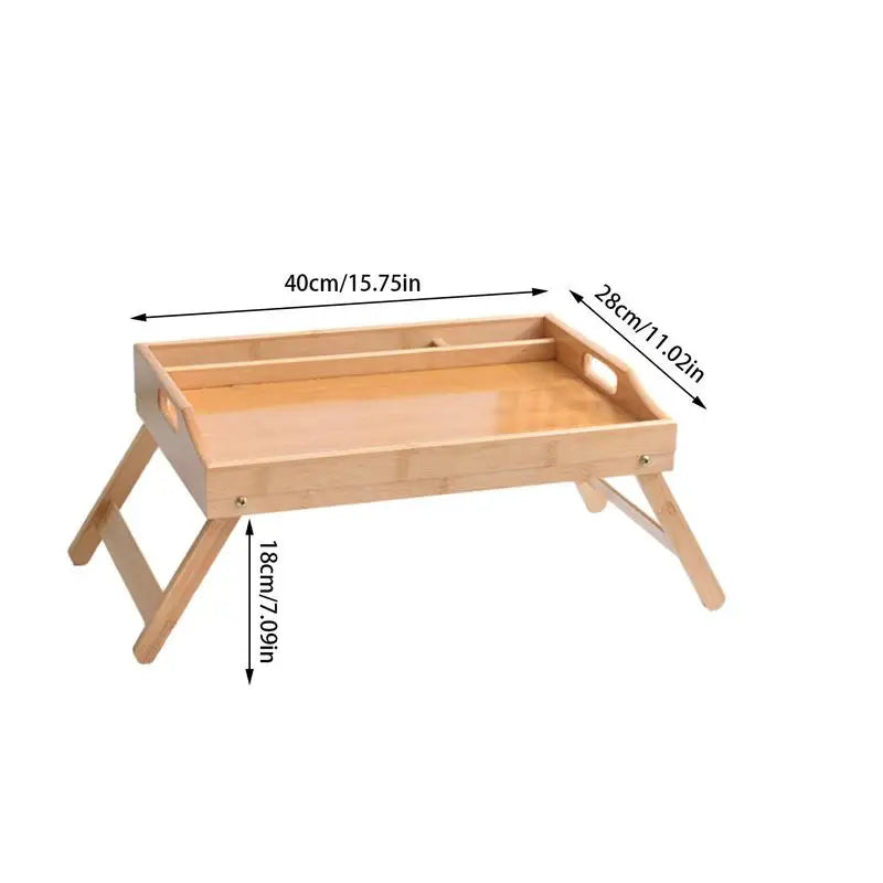 Breakfast Tray For Bed Wood Breakfast Tray With Foldable Legs Versatile Design Small Dining Table For Bed Counter Narrow Cabinet
