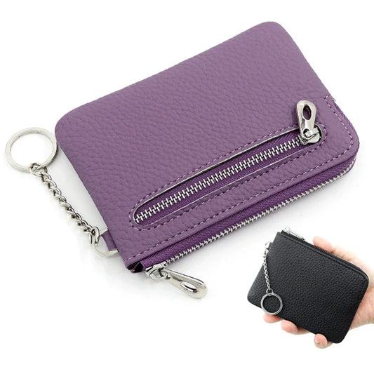 Fashion Leather Women's Wallet Purse Zipper Coin Purse Coin Wallet Keychain Card Cash Holder Change Purse