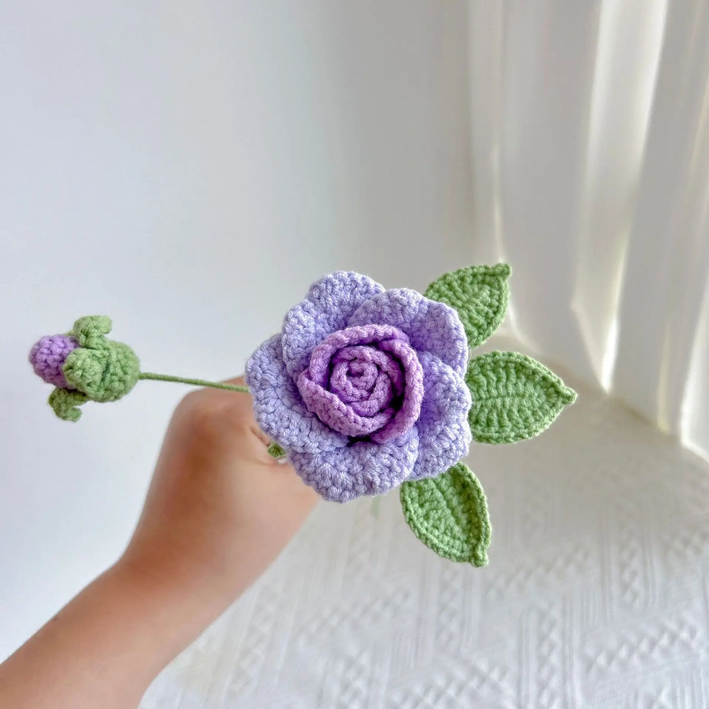Hemasa 2 Pcs Rose Crochet Bouquet /Knitted Rose Flowers/Handwoven Bouquets