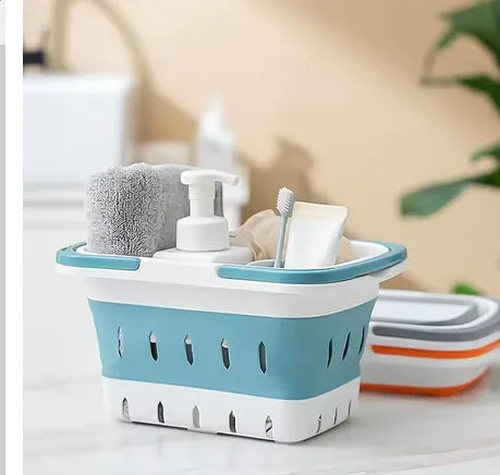 Hemasa  Portable Plastic Folding Laundry Basket Dirty Clothes Washing Bucket Container With Handle For Bathroom Storage Sorting