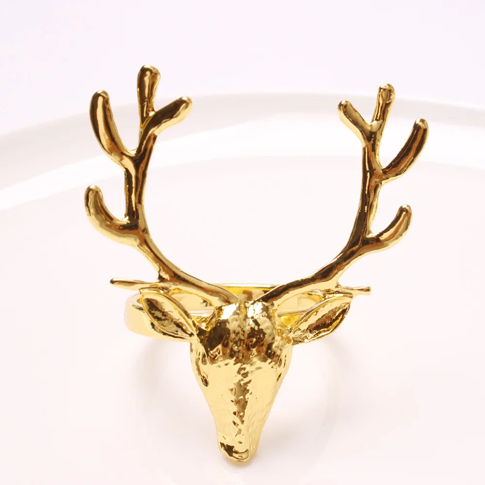 Hemasa 4Pcs Deer Napkin Rings